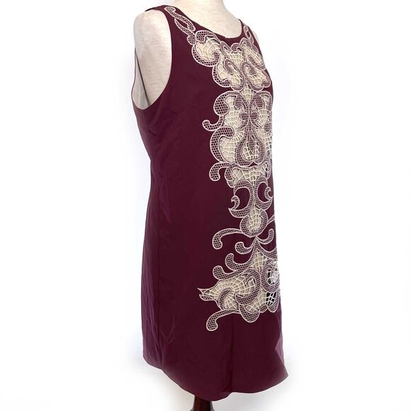 Maroon Cut-Out Open Back Shift Dress Large - Picture 4 of 9